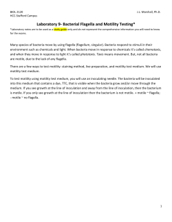 Laboratory 9- Bacterial Flagella and Motility Testing*