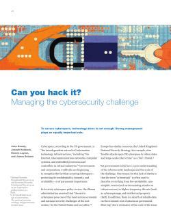 Can you hack it? Managing the cybersecurity challenge