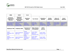 14. CSV Format for PAYE Return