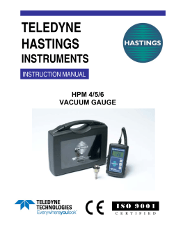 HPM 4/5/6 - Teledyne Hastings Instruments