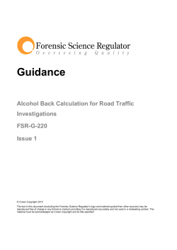 alcohol back calculation for road traffic investigations
