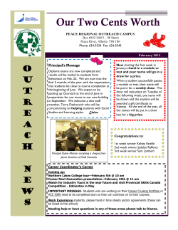 Our Two Cents Worth - Peace Regional Outreach Campus