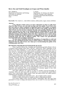 Berry Size and Yield Paradigms on Grapes and Wines Quality