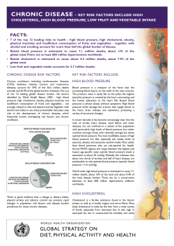 chronic disease - key risk factors include high