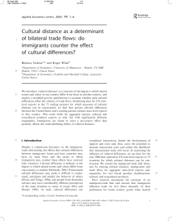 Cultural distance as a determinant of bilateral trade flows: do