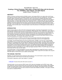 Creating a Clinical Summary Table within a Single DATA Step with