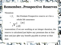 Lecture notes 8: Back to reserves