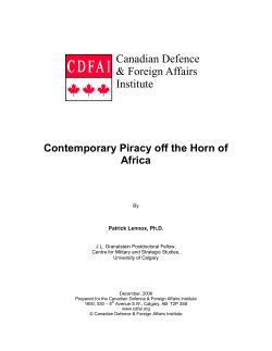 Contemporary Piracy off the Horn of Africa