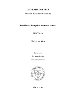 UNIVERSITY OF P&Eacute;CS Doctoral School for Chemistry Novel