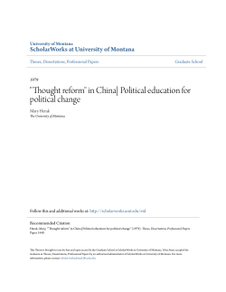"Thought reform" in China - ScholarWorks @ UMT