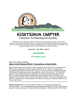 June Meeting Ruth Van Dyke presents, Aztec in the Chacoan World