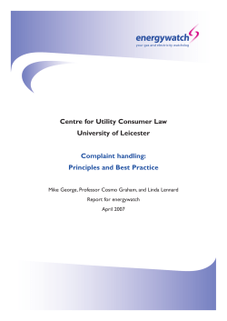 Complaint handling - University of Leicester