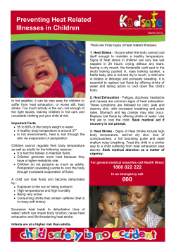 Preventing Heat Related Illnesses in Children