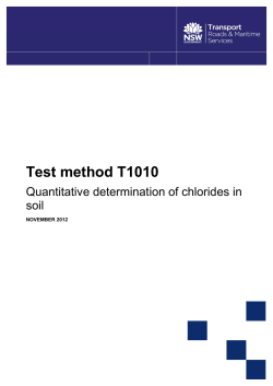Test method T1010 - Roads and Maritime Services