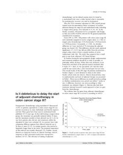 Is it deleterious to delay the start of adjuvant chemotherapy in colon