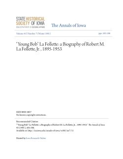 "Young Bob" La Follette: a Biography of Robert M. La Follette, Jr