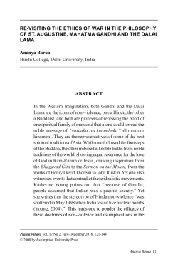 RE-vISITING THE ETHICS OF WAR IN THE PHILOSOPHy OF ST