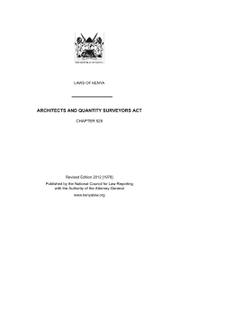 architects and quantity surveyors act