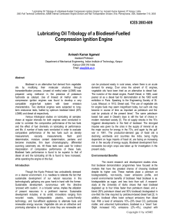Lubricating Oil Tribology of a Biodiesel-Fuelled