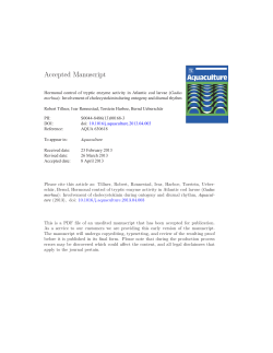 Hormonal control of tryptic enzyme activity in Atlantic cod larvae