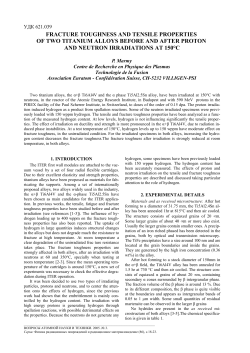ITER TASK TWO-T429/01: Titanium Alloys Irradiation Testing (Ext
