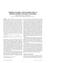 Oxidation of Linoleic Acid in Emulsions: Effect of Substrate