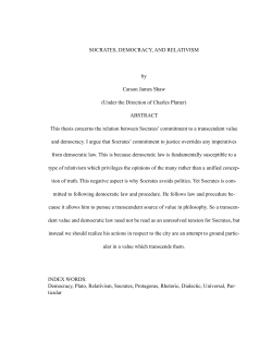 SOCRATES, DEMOCRACY, AND RELATIVISM by Carson James