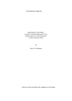 imagining the west - The British Library