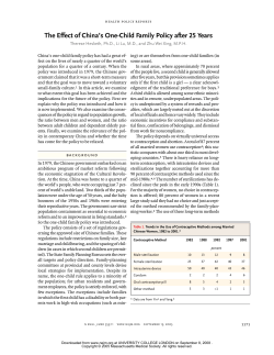 The Effect of China`s One-Child Family Policy after