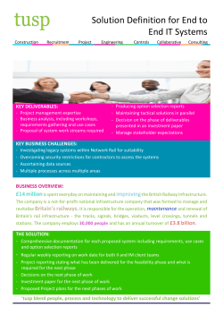 Solution Definition for End to End IT Systems