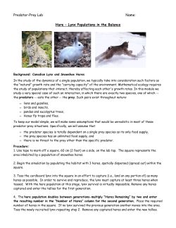 Predator-Prey Lab Name: Hare &ndash; Lynx Populations in the Balance