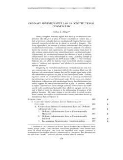 ordinary administrative law as constitutional common law