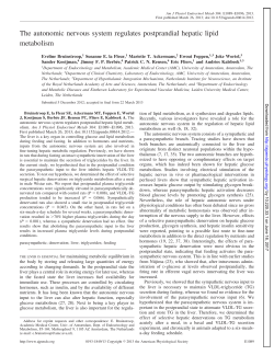 The autonomic nervous system regulates postprandial hepatic lipid