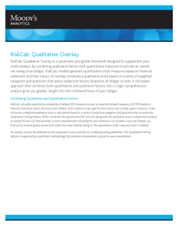 RiskCalc Qualitative Overlay