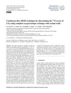 Continuous-flow IRMS technique for determining the 17O excess of