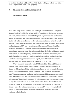 3 Singapore Standard English revisited