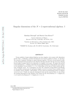 Singular dimensions of the N= 2 superconformal algebras. I