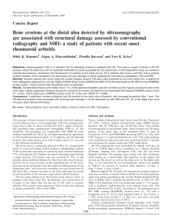 Bone erosions at the distal ulna detected by