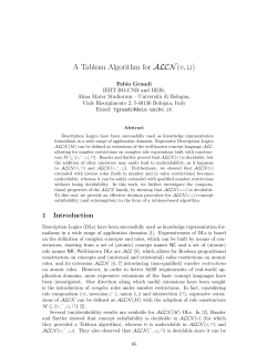 A Tableau Algorithm for ALCN(  ,⊔)