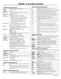 STALKER&reg; II MDR Moving Radar