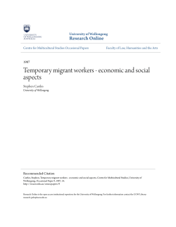 Temporary migrant workers - economic and