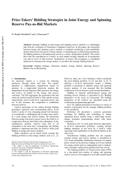 Price-takers` bidding strategies in joint energy and spinning reserve
