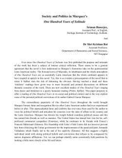 Society and Politics in Marquez`s One Hundred Years of Solitude