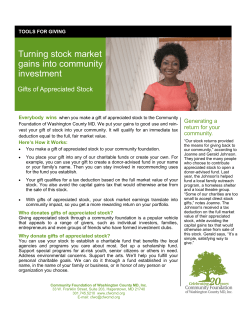 Gifts of Appreciated Stock - Community Foundation of Washington
