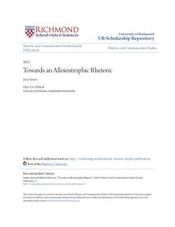 Towards an Alloiostrophic Rhetoric