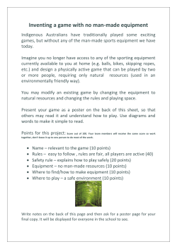 Inventing a game with no man-made equipment