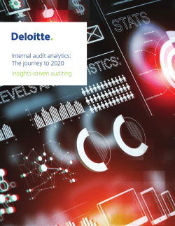 Internal Audit Analytics: The journey to 2020