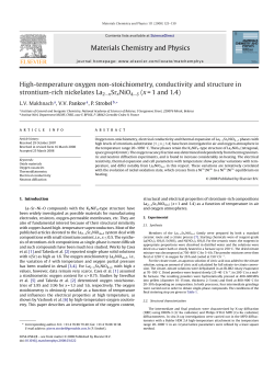 Materials Chemistry and Physics High