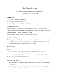 Curriculum Vitae - Robert D. Lifset