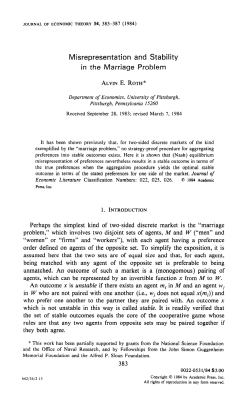 Misrepresentation and Stability in the Marriage